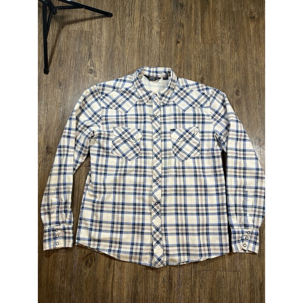 Salt Valley Shirt Mens Large Flannel Plaid Western Snap Front Button Up